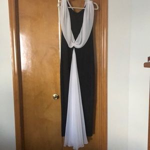 Elegant black and white ball gown